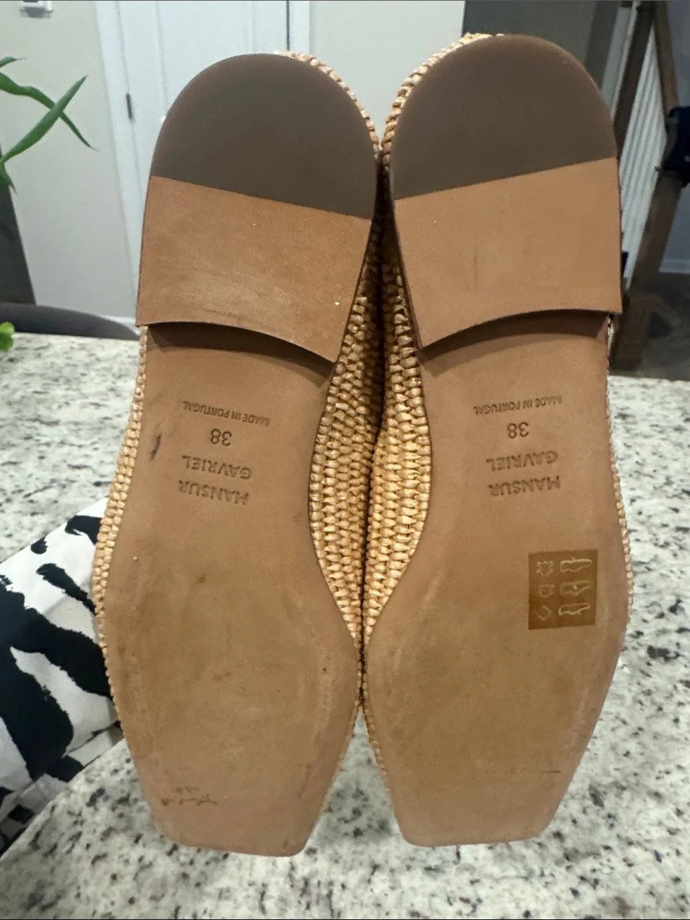 Mansur Gavriel Woven Ballet Flats in Natural Tan (38 / 7.5)